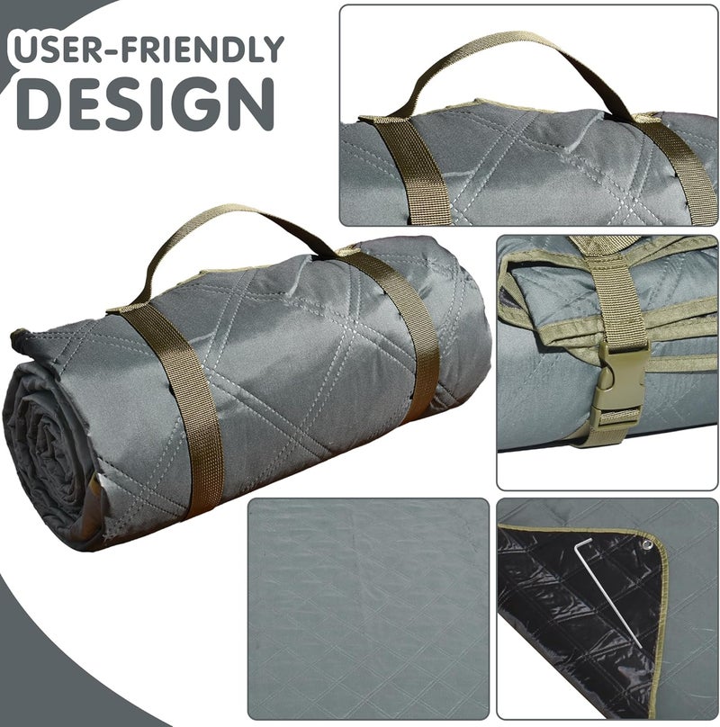 ALLBFENG Waterproof Picnic Blanket 80 * 60 in Portable with Carry Strap for Beach Mat or Family Outdoor Camping Party, Park Blanket for Grass Park, Hiking, Travel - Image 5